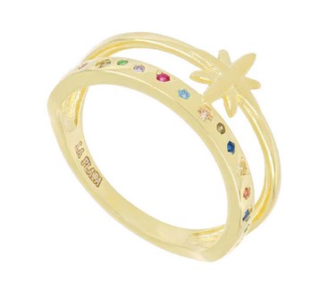 Anillo doble estrella.